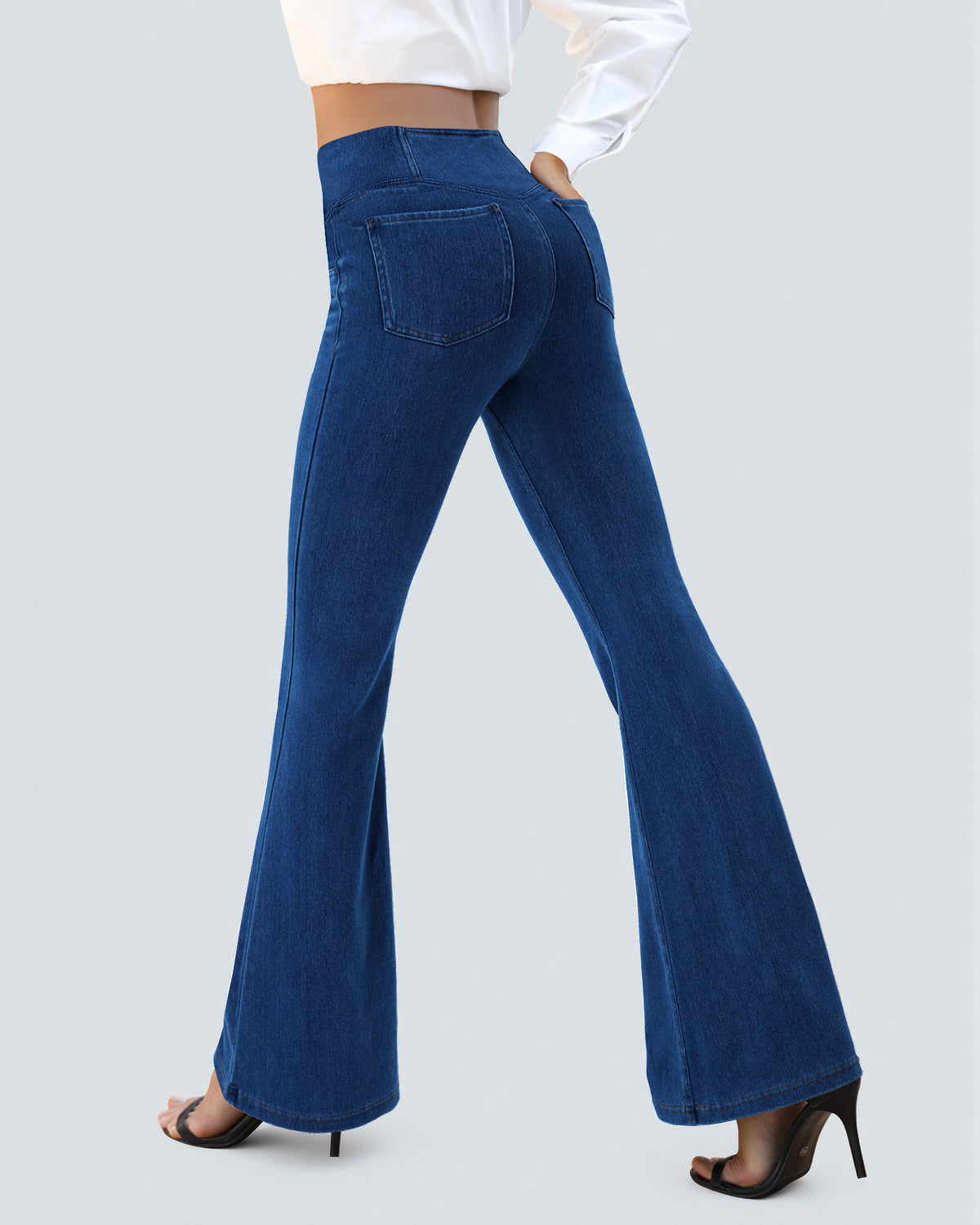 Crossover High Waist Flare Jeans