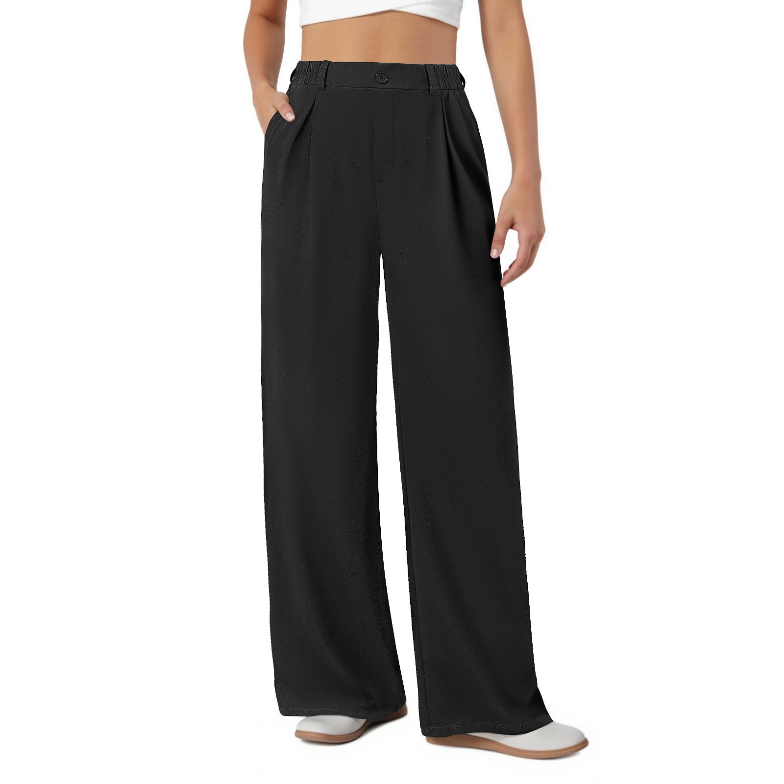 Soft Stretch Wide Leg Work Pants