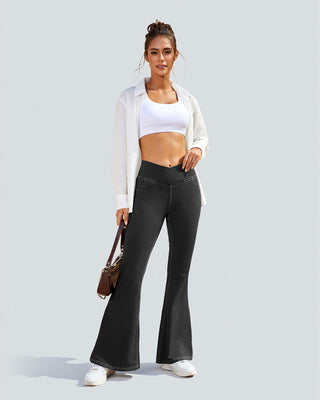Crossover High Waist Flare Jeans