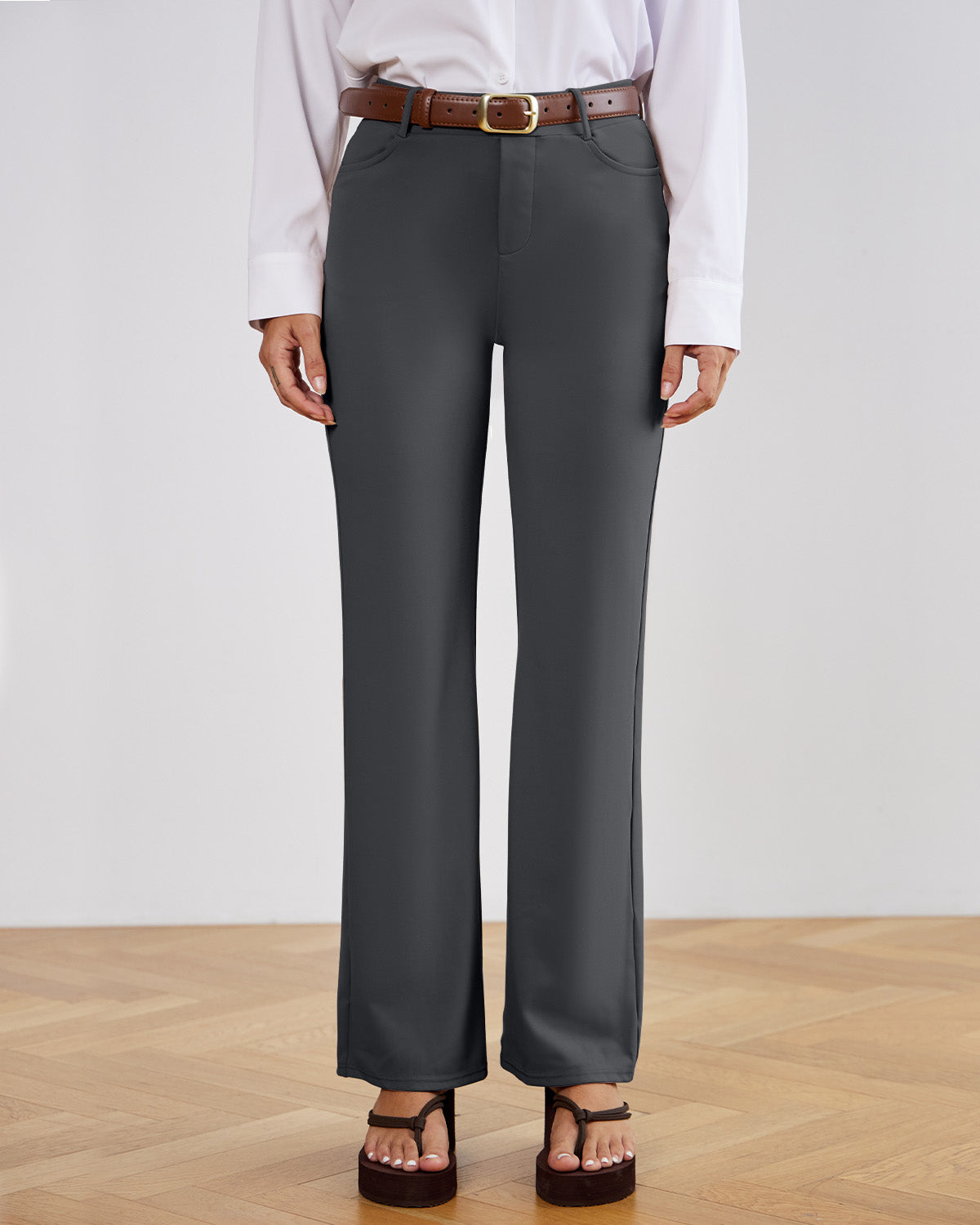 Tailored Stretch Flare Trousers