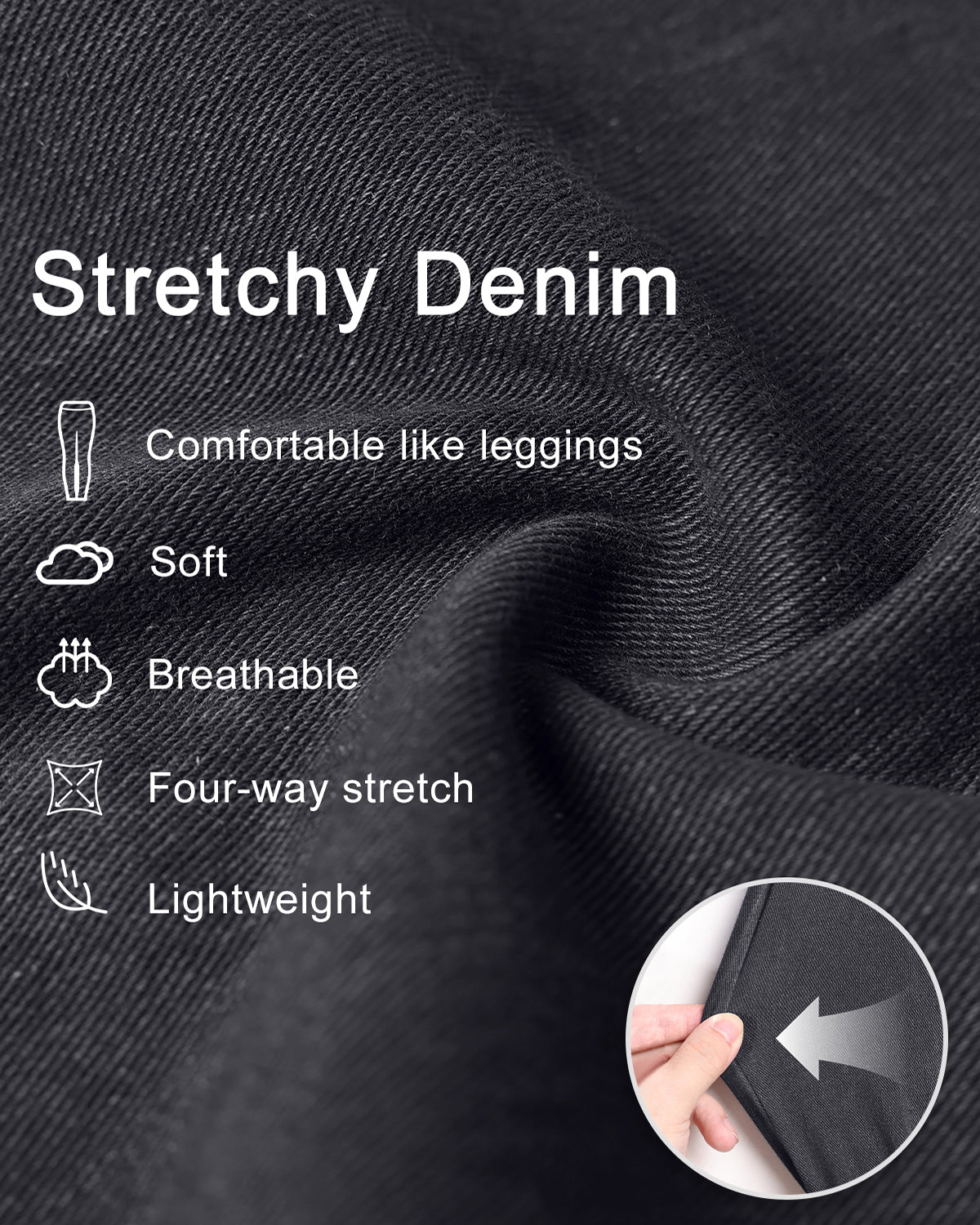 Elastic Pull-On Wide Jeans