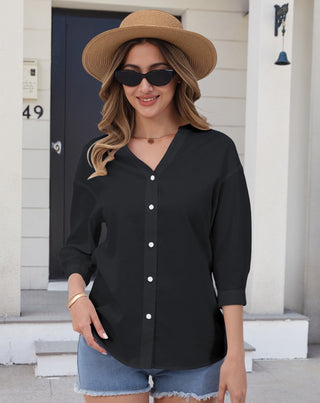 Aura V-Neck Breezy Cotton Top