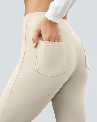 SwanSoft™ Faux-Fly Bootcut Work Trouser