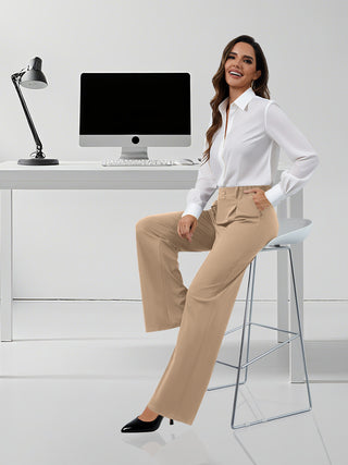 Soft Stretch Wide Leg Work Pants