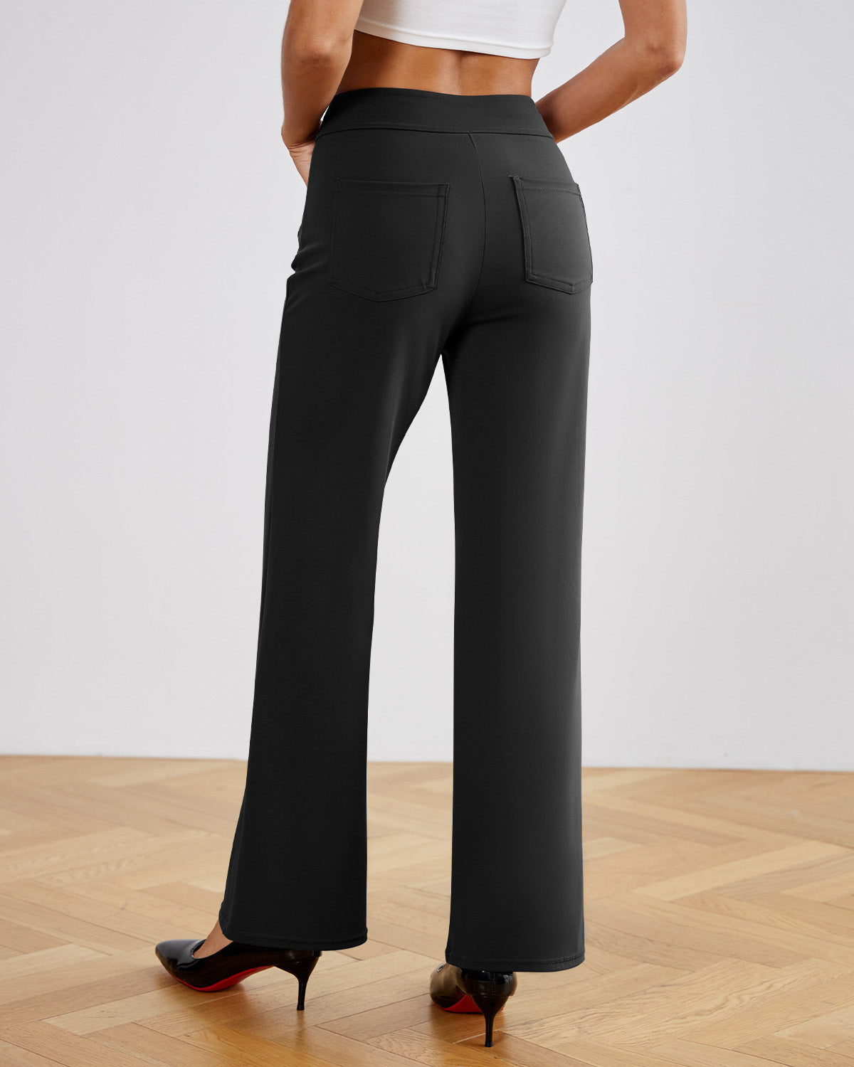 SwanSoft™ Multi-Button Straight Trousers