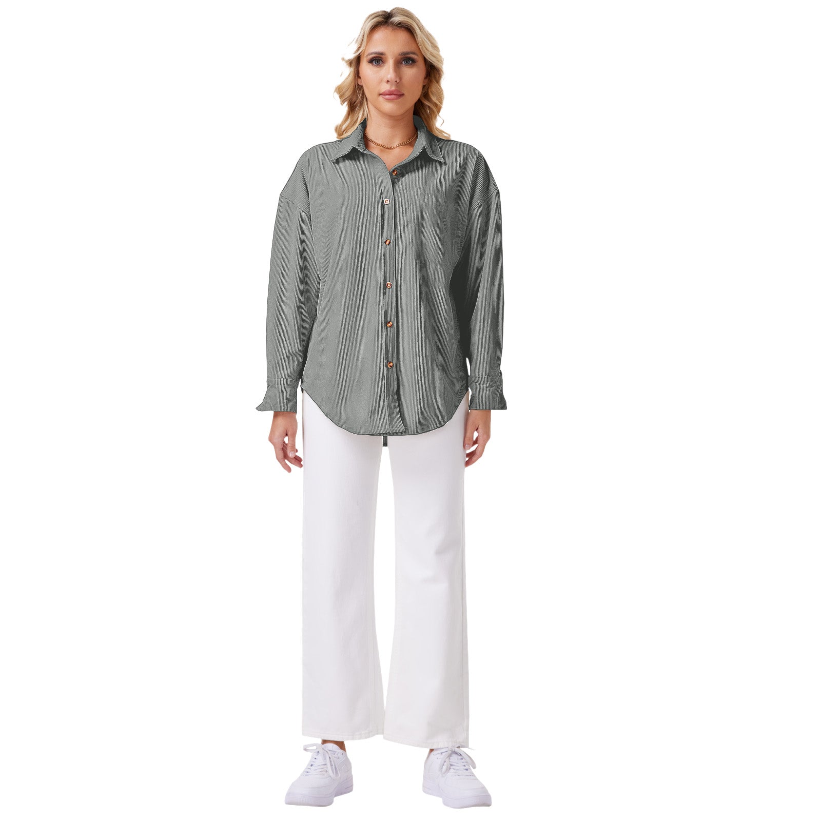 Corduroy Relaxed Button-Up Shirt