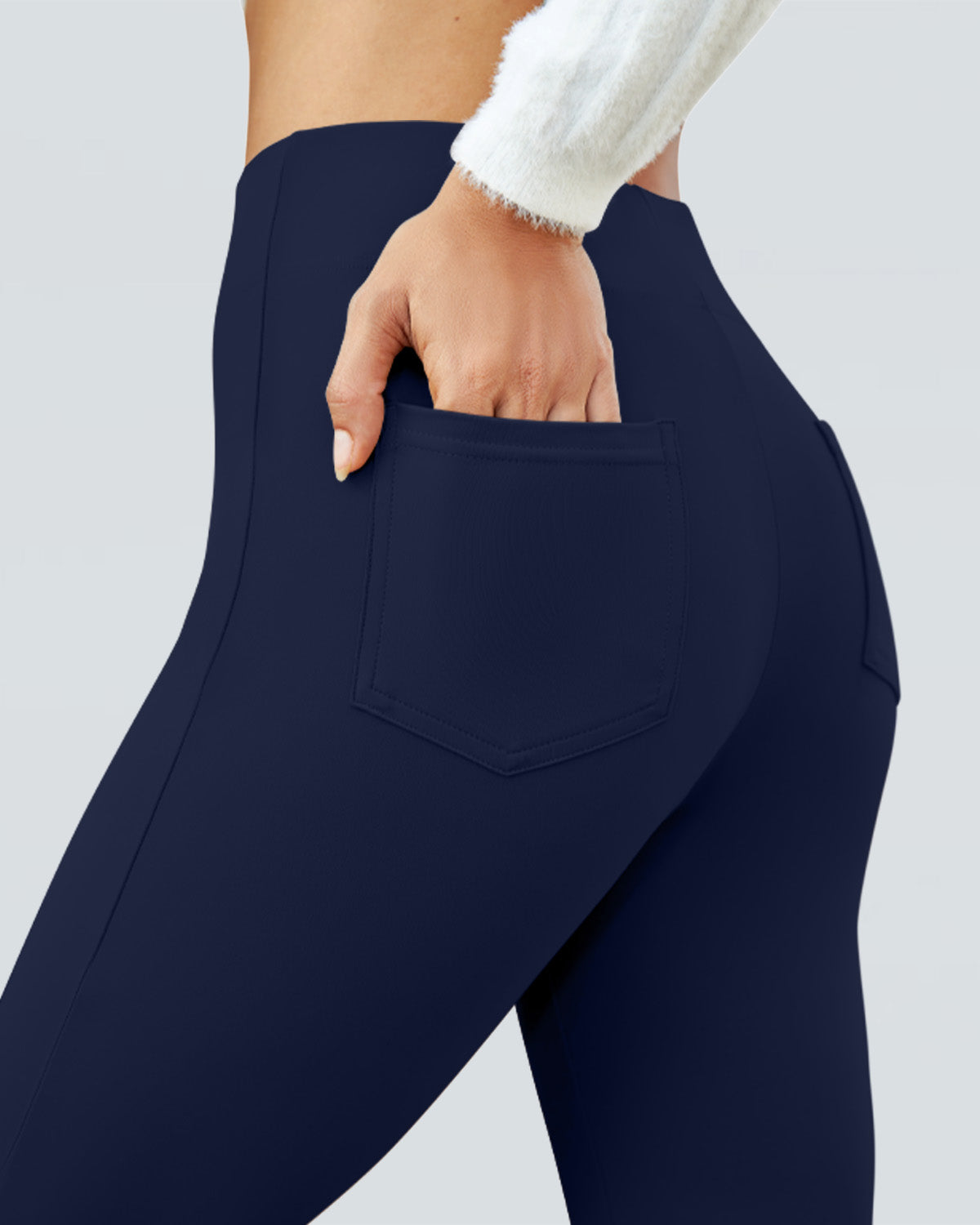 SwanSoft™ Faux-Fly Bootcut Work Trouser