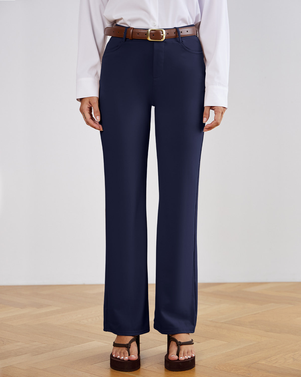 Tailored Stretch Flare Trousers