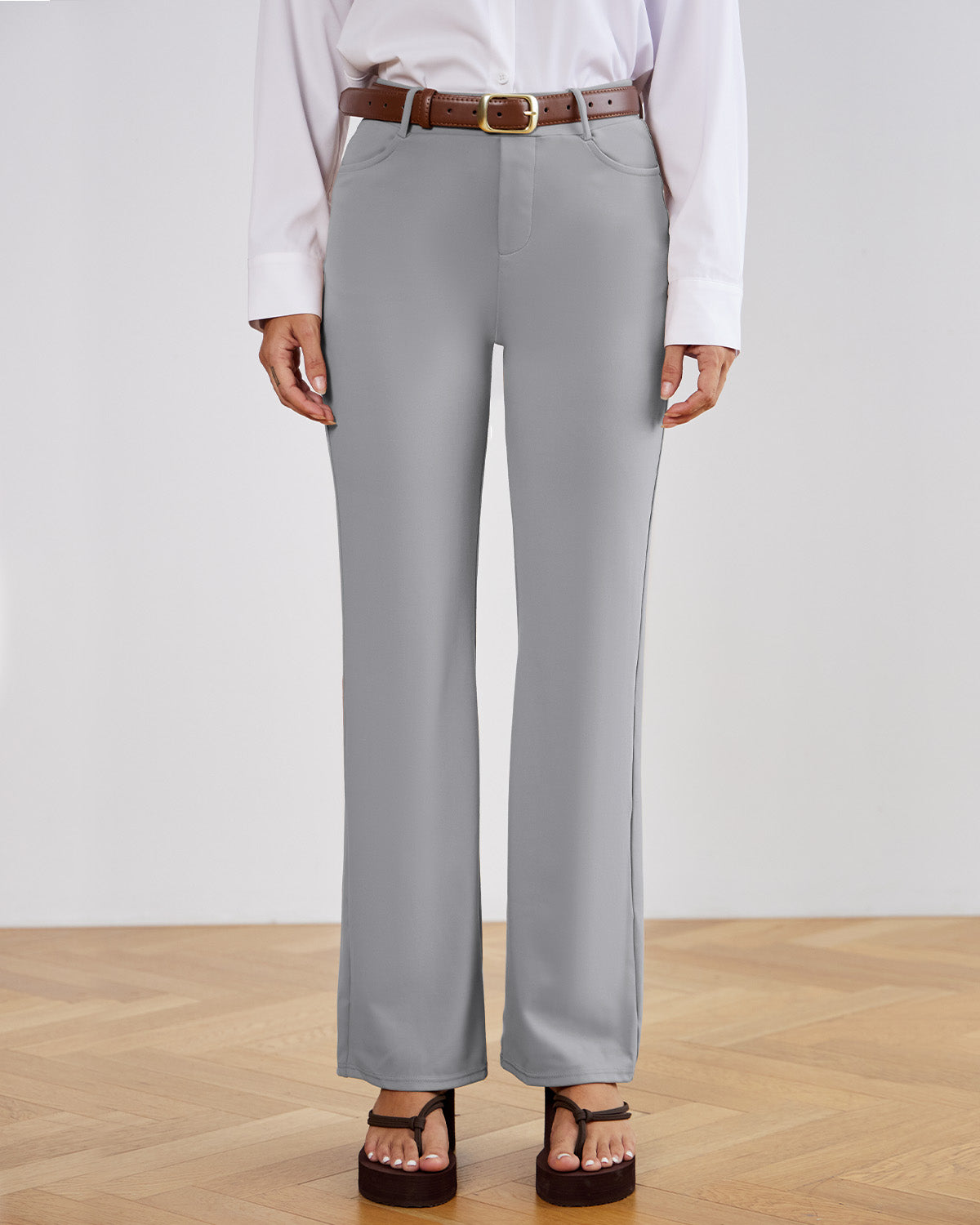Tailored Stretch Flare Trousers