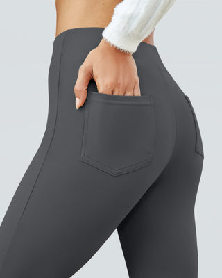 SwanSoft™ Faux-Fly Bootcut Work Trouser