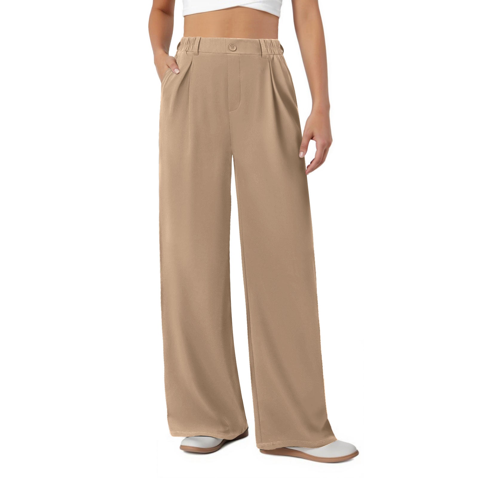 Soft Stretch Wide Leg Work Pants
