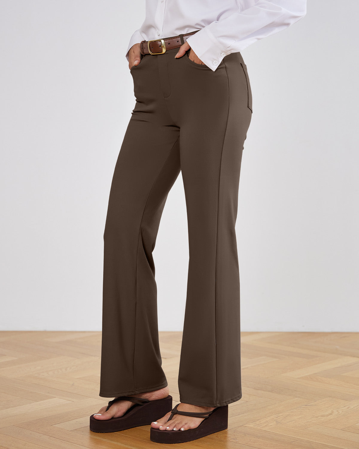 Tailored Stretch Flare Trousers