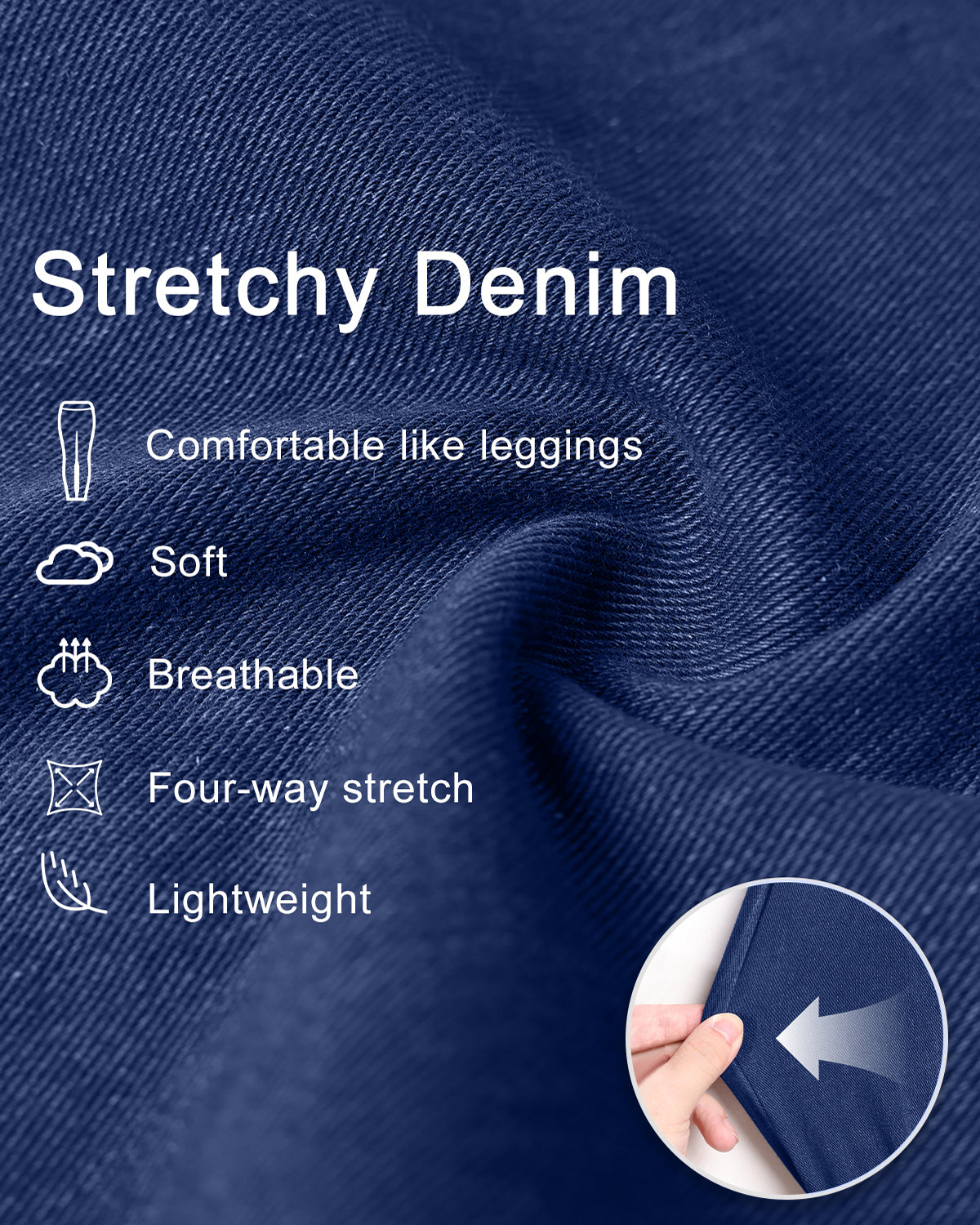 Elastic Pull-On Wide Jeans