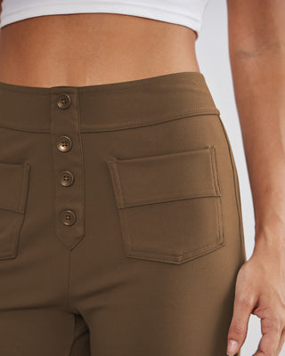 SwanSoft™ Multi-Button Straight Trousers