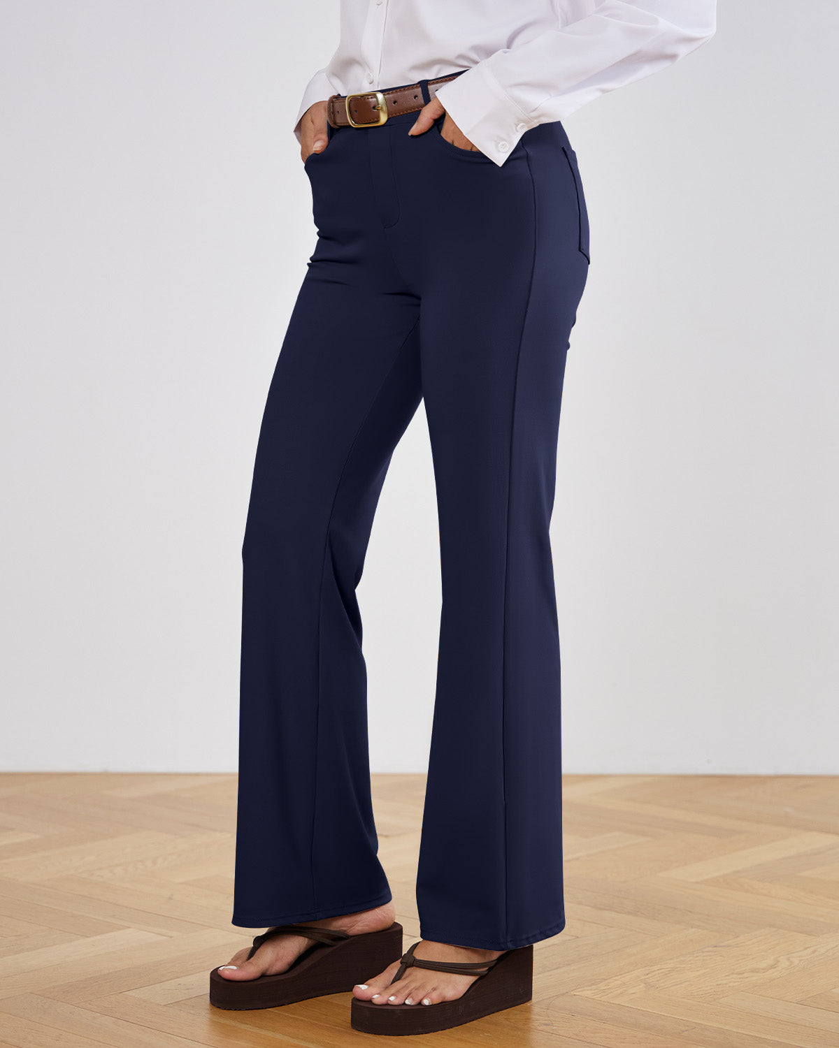 Tailored Stretch Flare Trousers