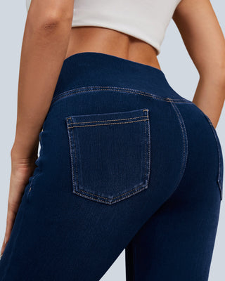 Crossover Waist Stretch Denim Jeggings
