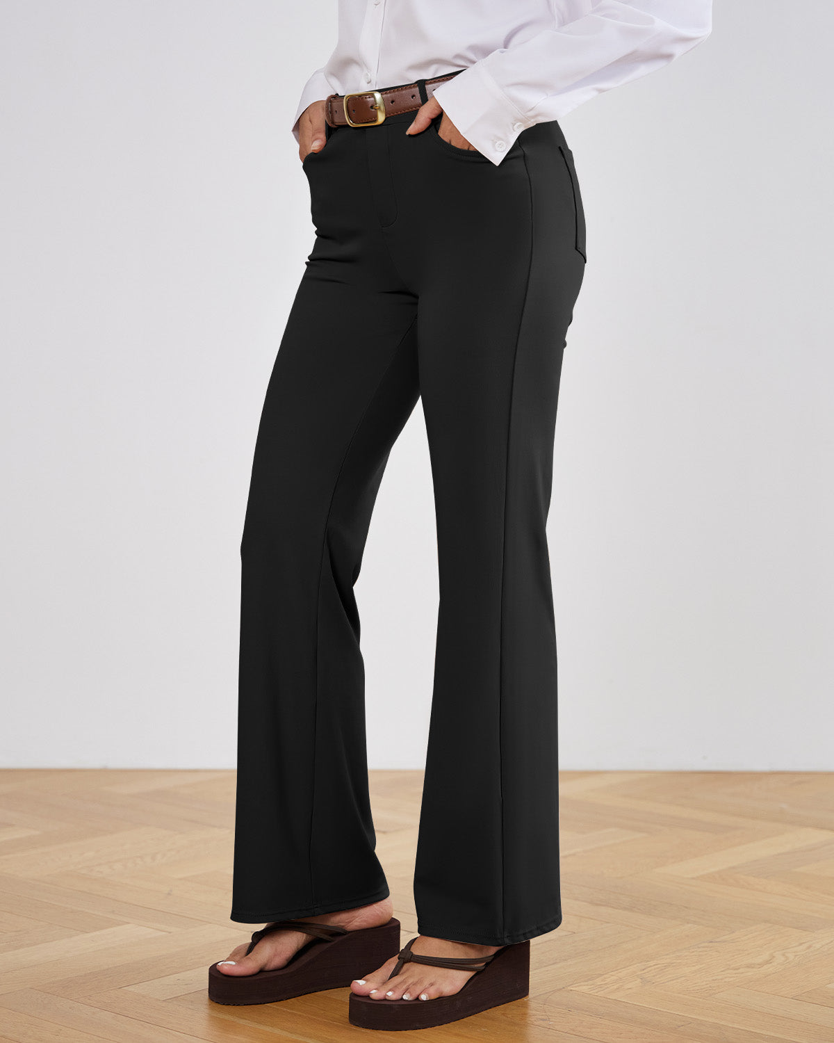 Tailored Stretch Flare Trousers