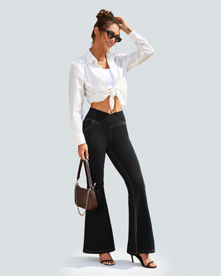 Crossover High Waist Flare Jeans