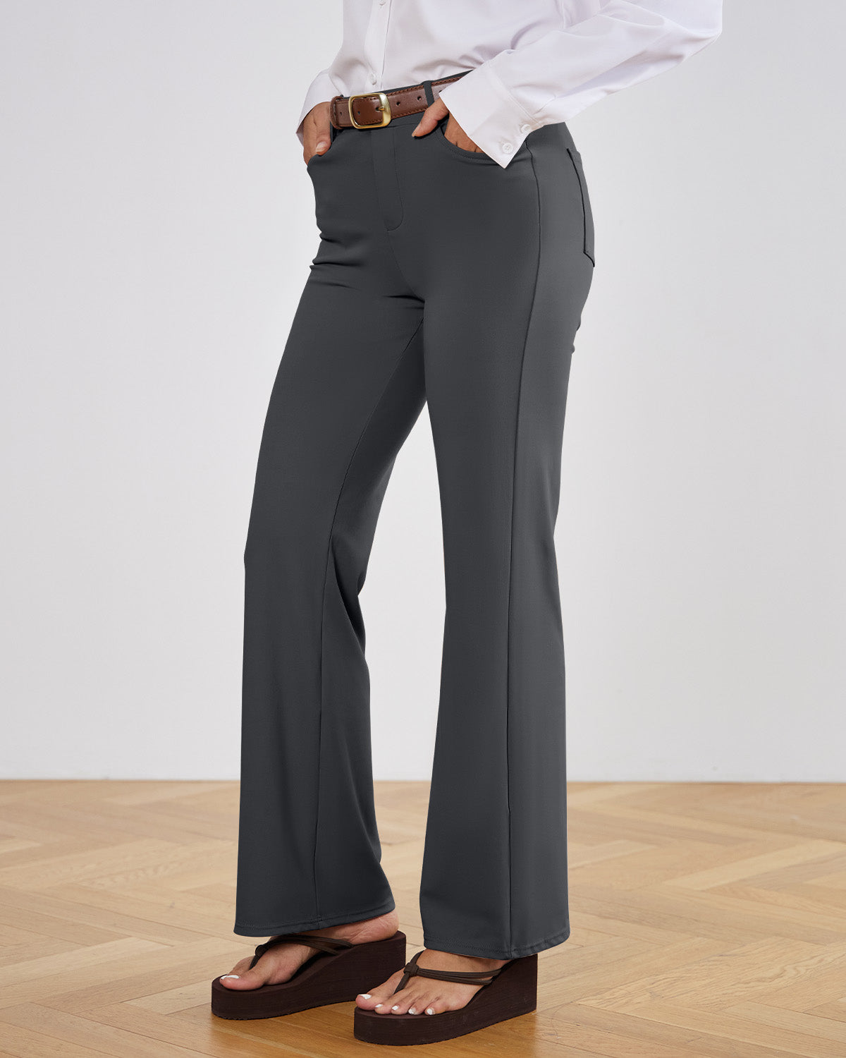 Tailored Stretch Flare Trousers