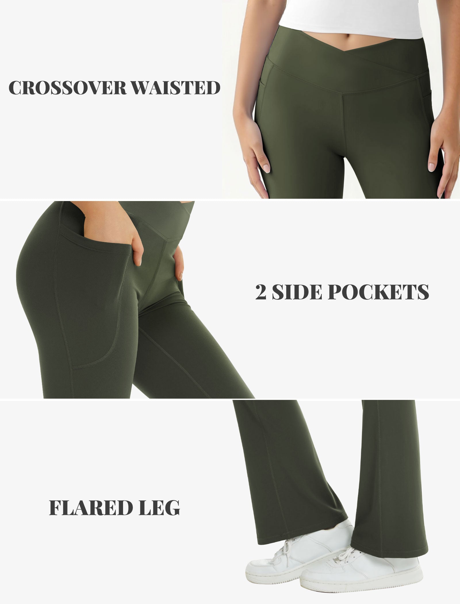 Crossover Flare Pocket Leggings