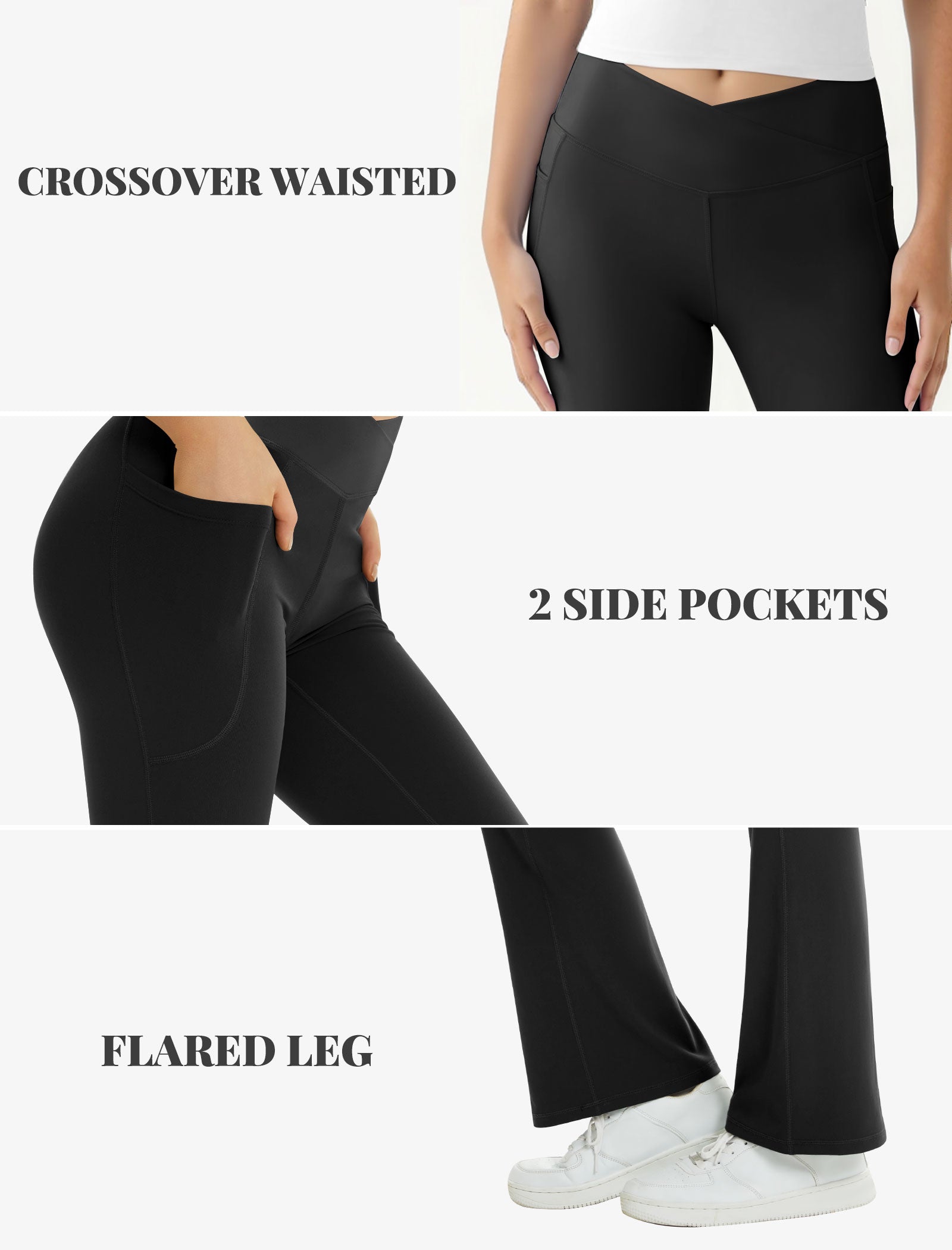 Crossover Flare Pocket Leggings