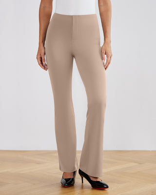 SwanSoft™ Faux-Fly Bootcut Work Trouser