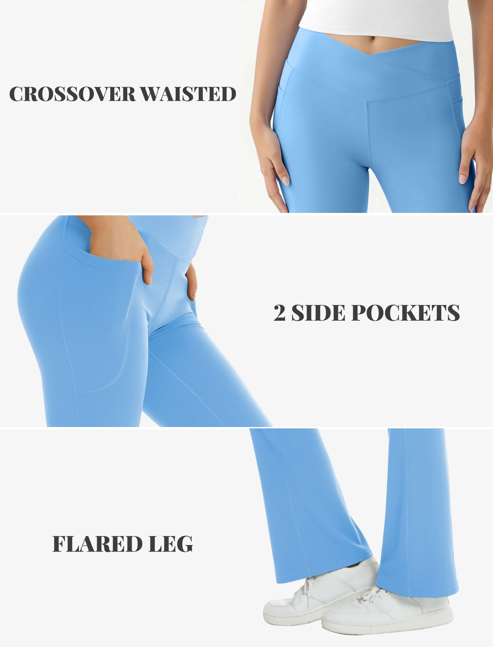 Crossover Flare Pocket Leggings