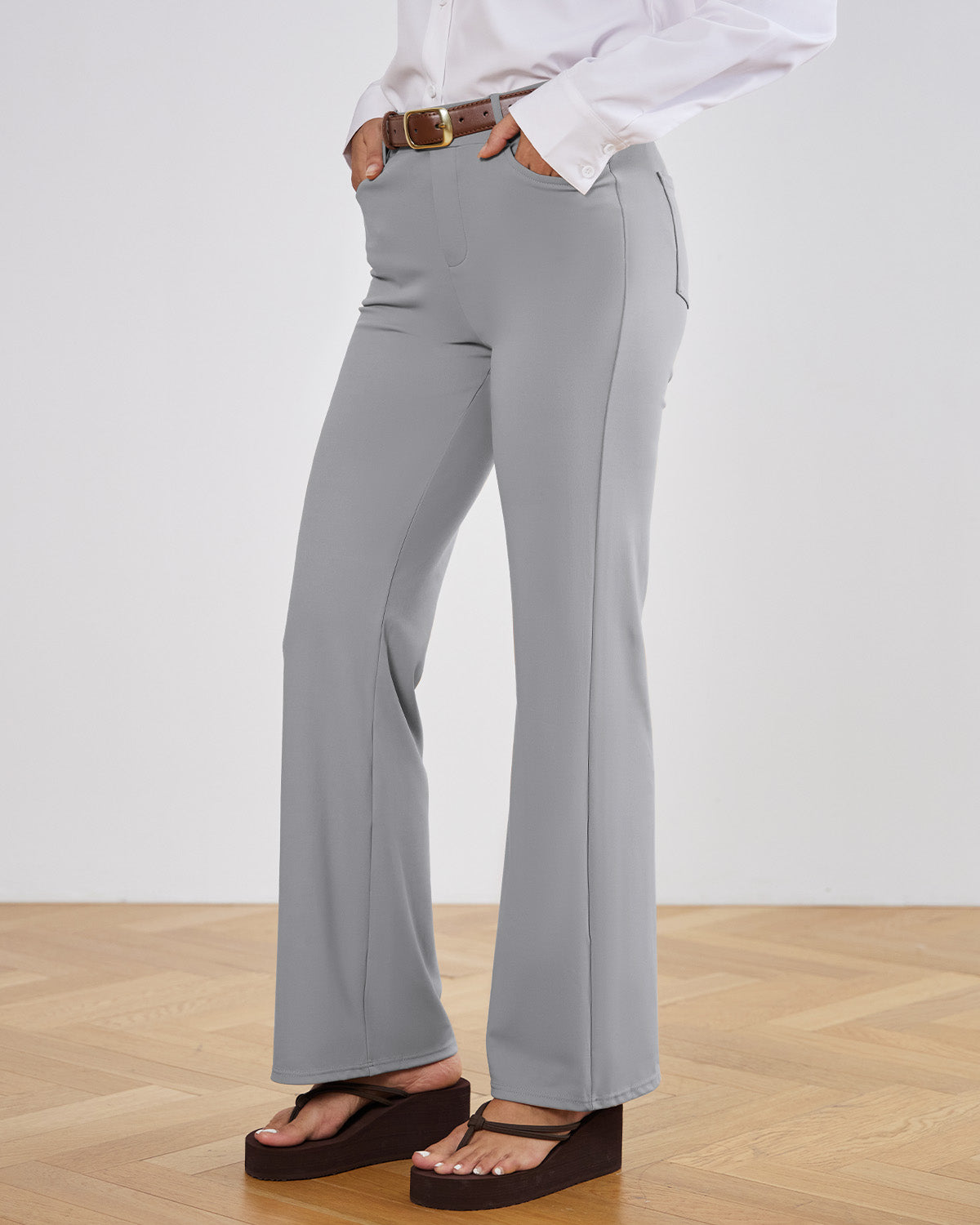 Tailored Stretch Flare Trousers