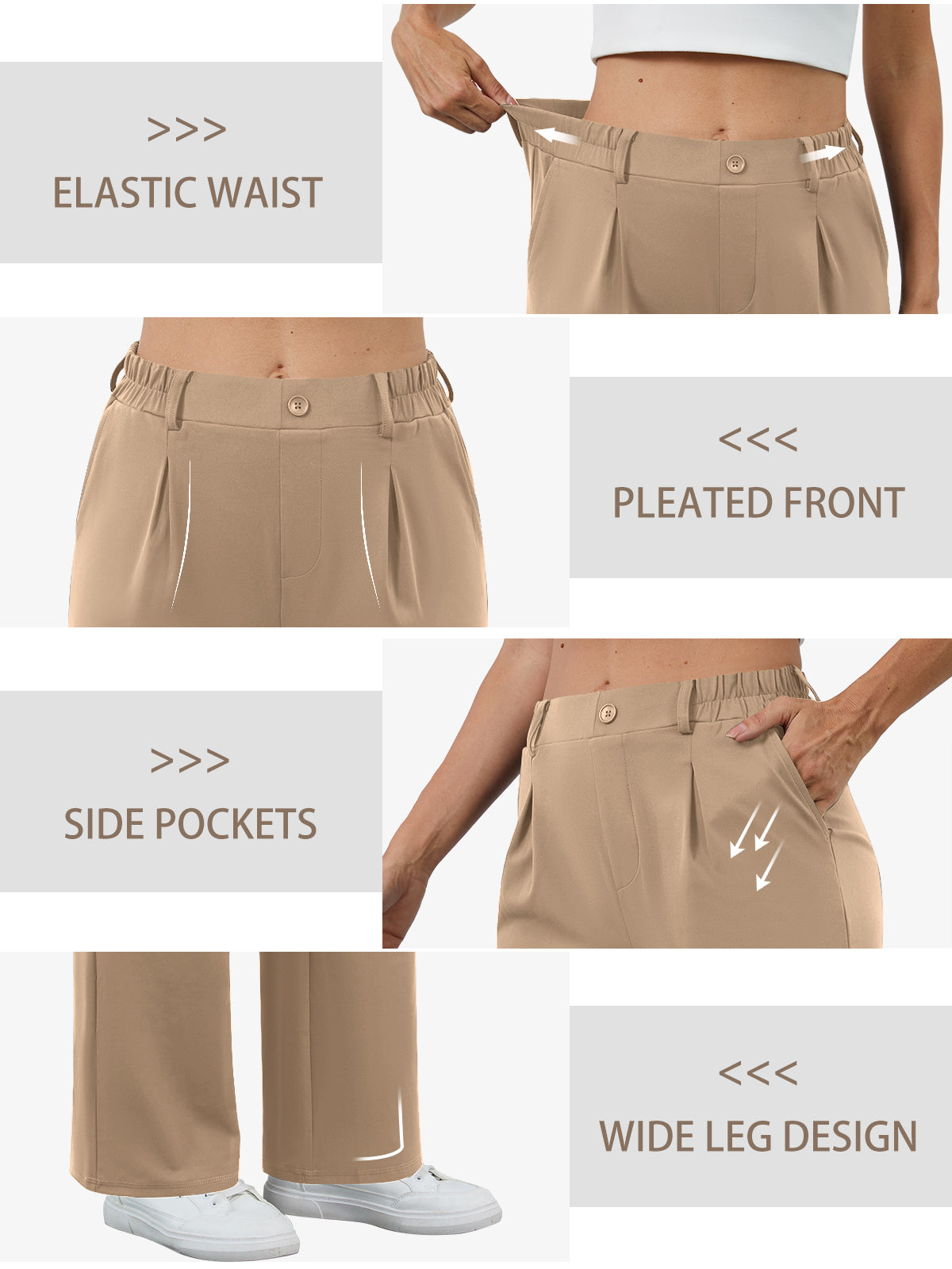 Soft Stretch Wide Leg Work Pants