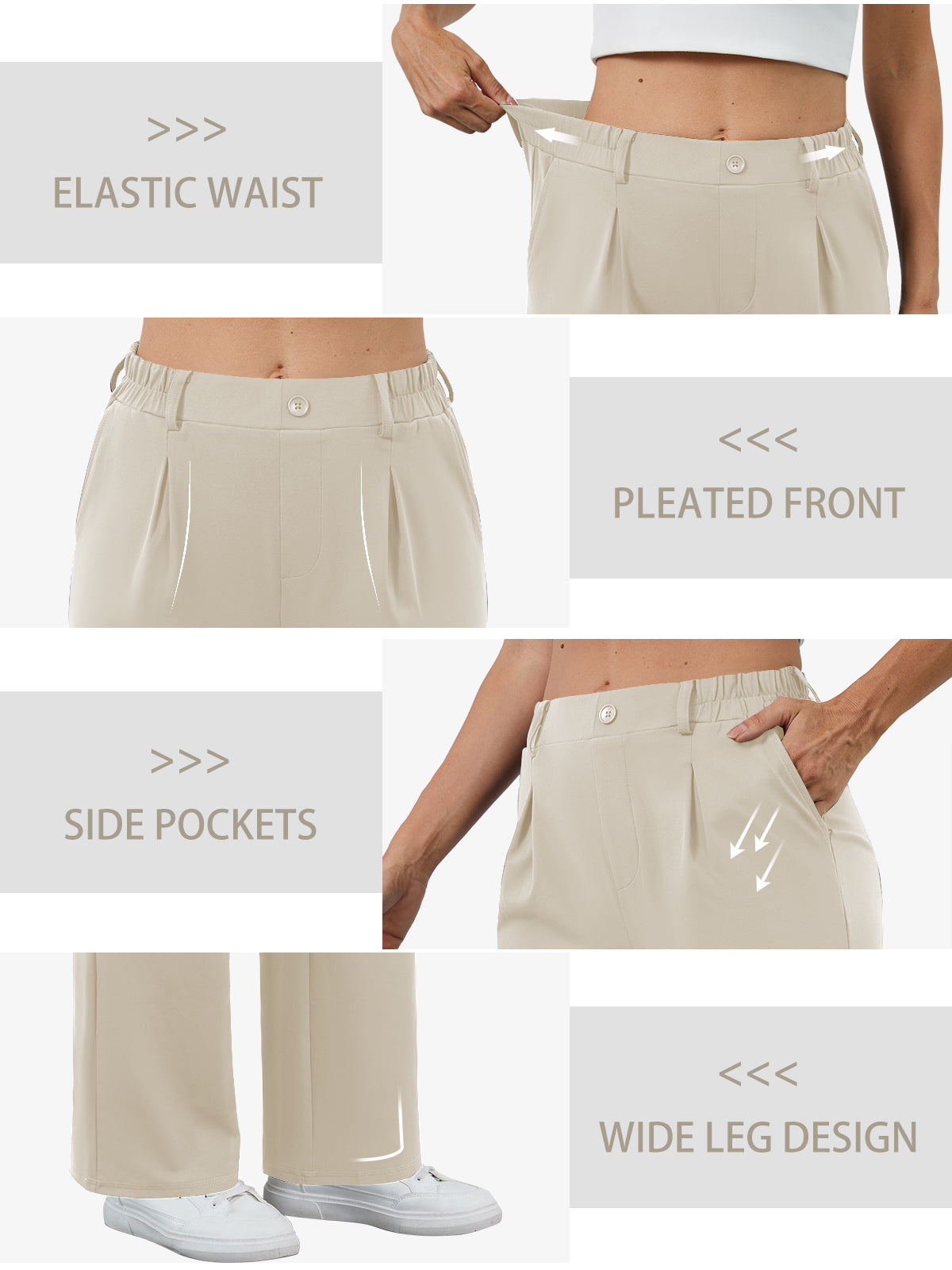 Soft Stretch Wide Leg Work Pants