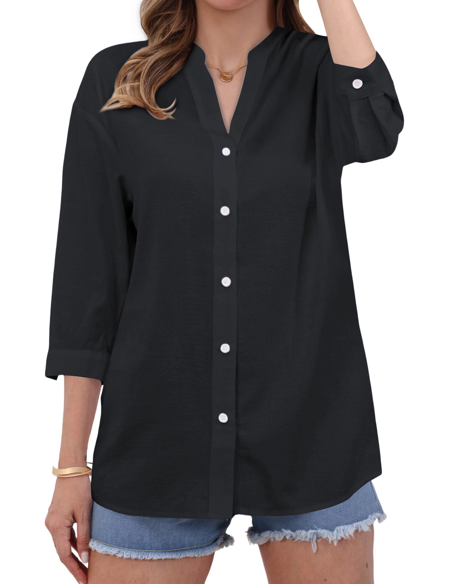 Aura V-Neck Breezy Cotton Top