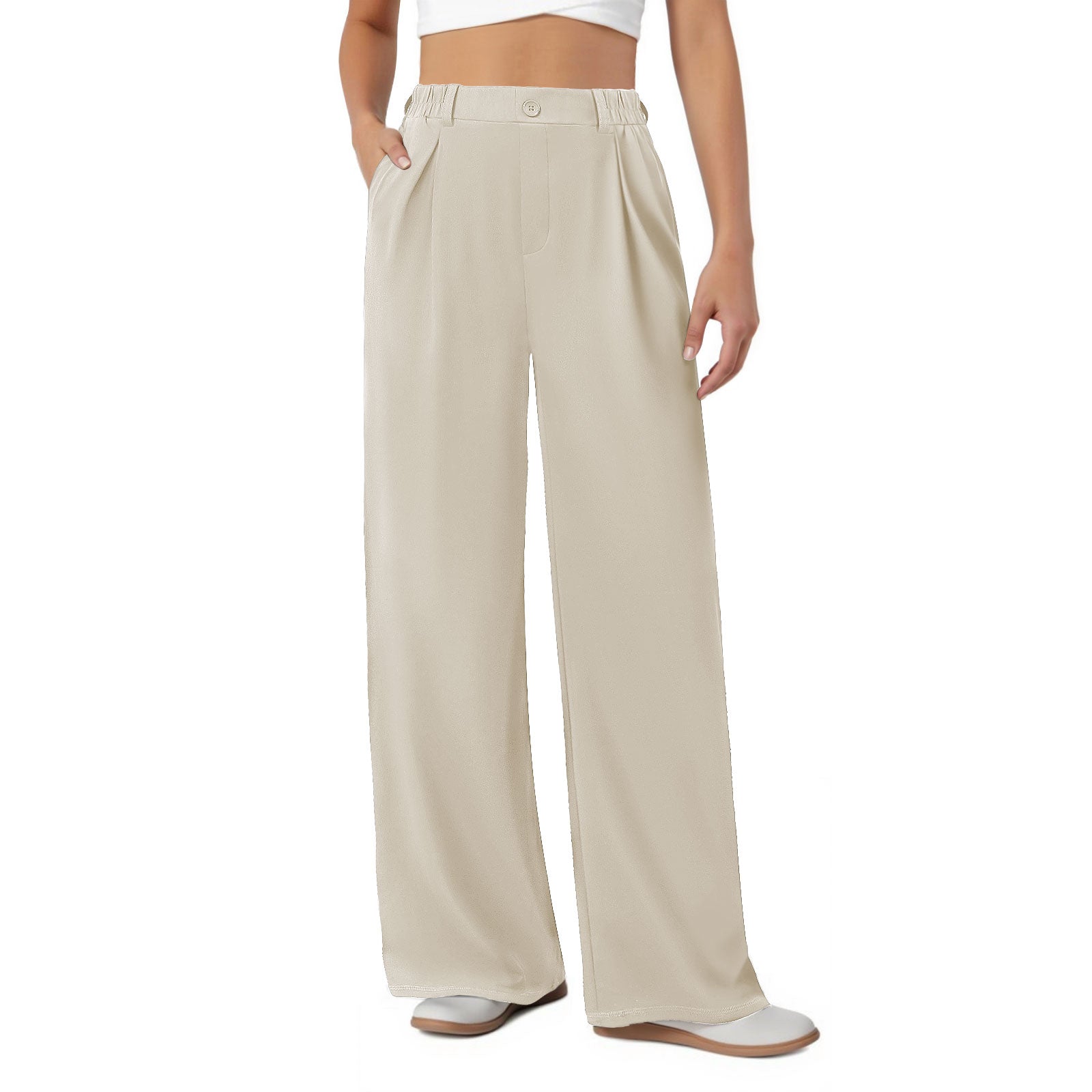 Soft Stretch Wide Leg Work Pants