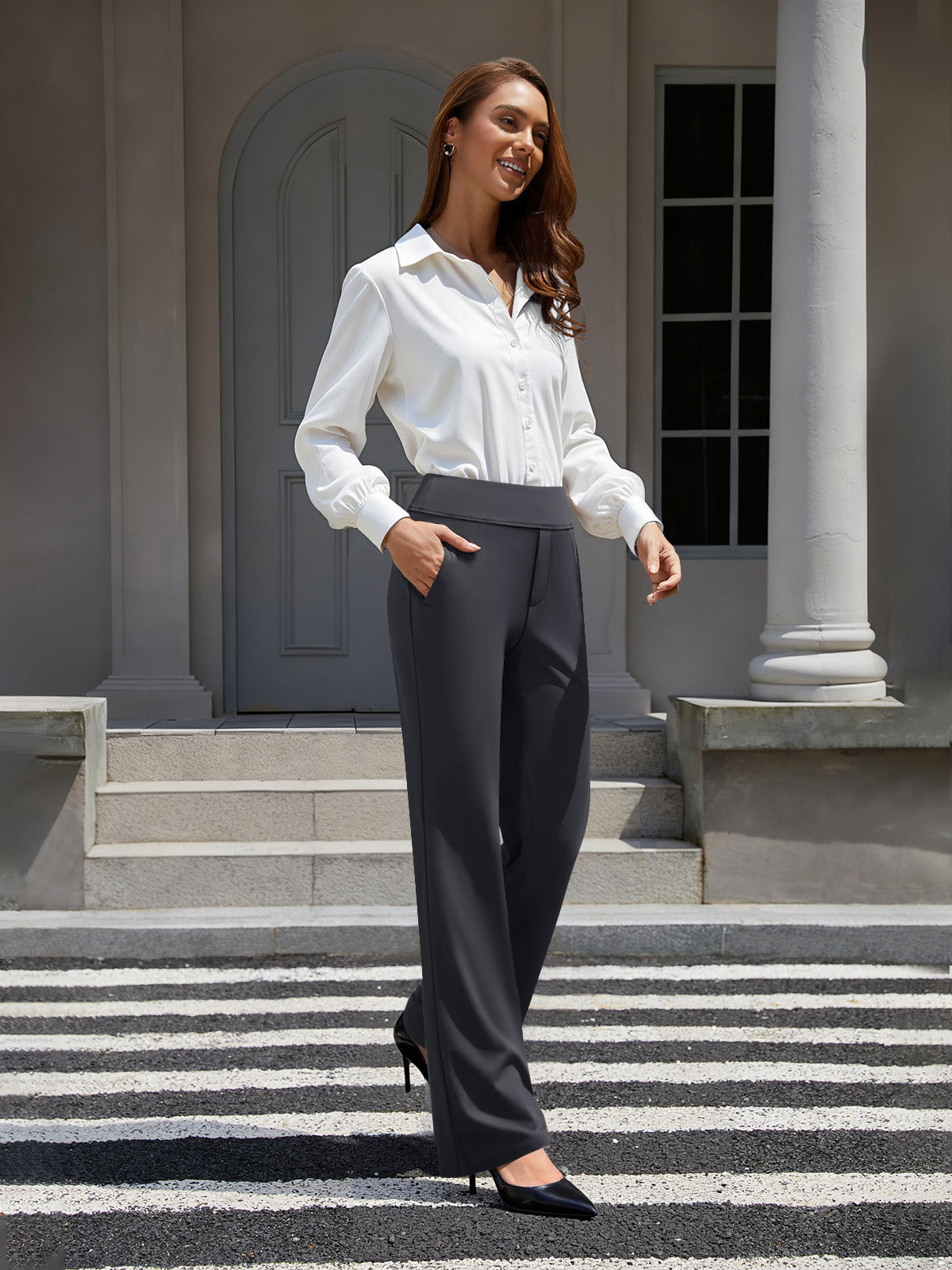 Bootcut Pull On Work Pants