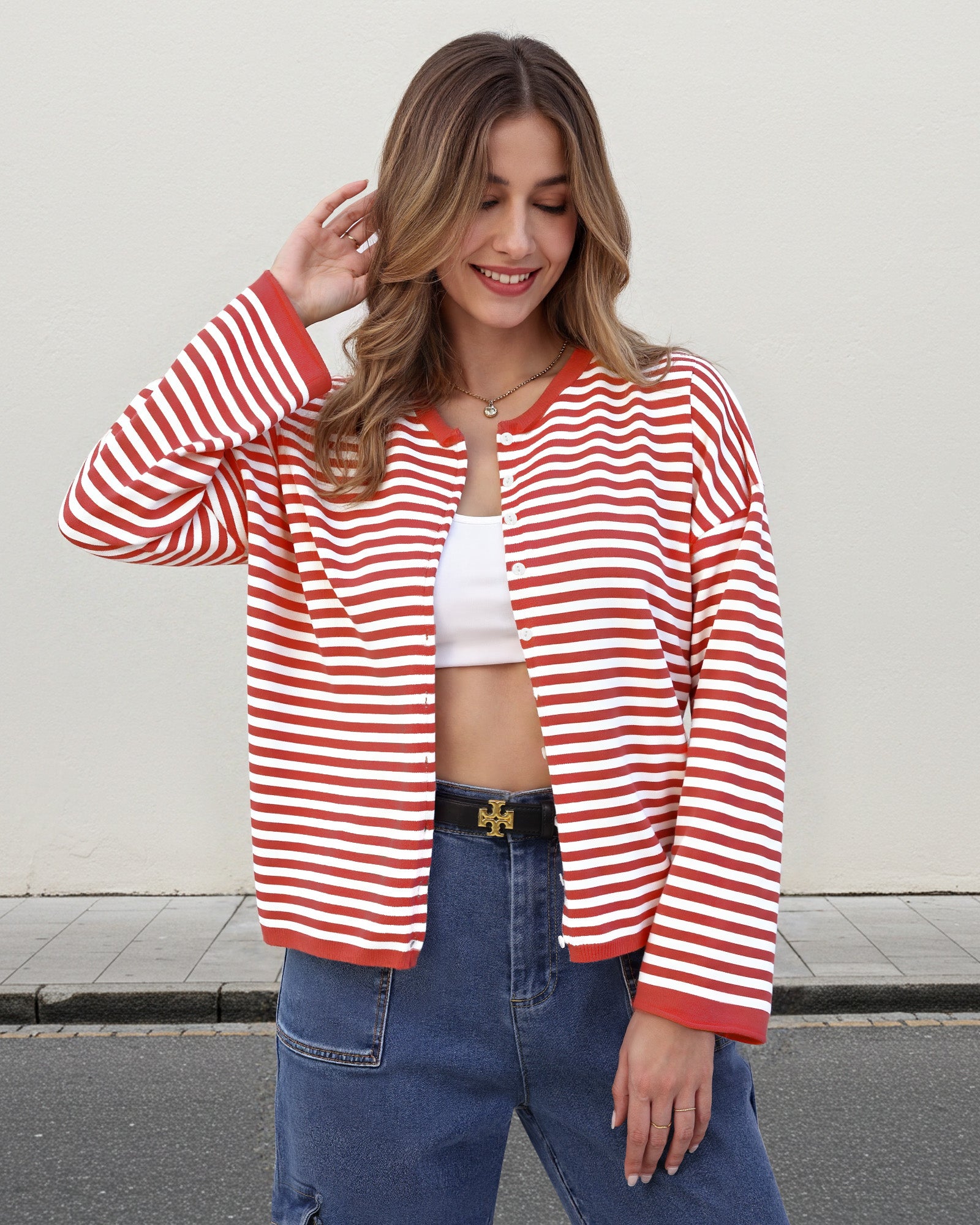 Coastal Stripe Knit Cardigan