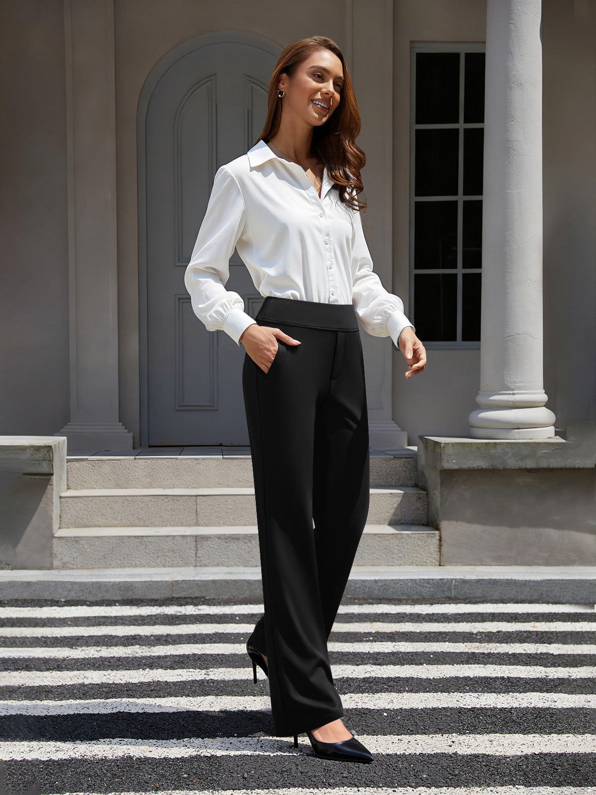 Bootcut Pull On Work Pants