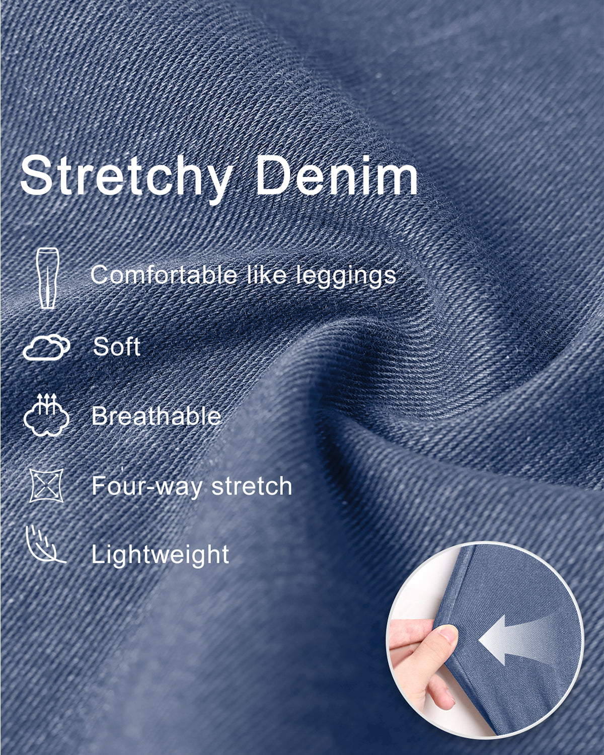 Elastic Pull-On Wide Jeans