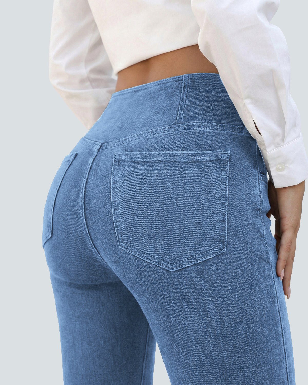 Crossover High Waist Flare Jeans