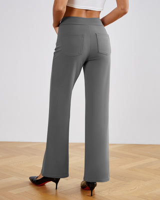 SwanSoft™ Multi-Button Straight Trousers