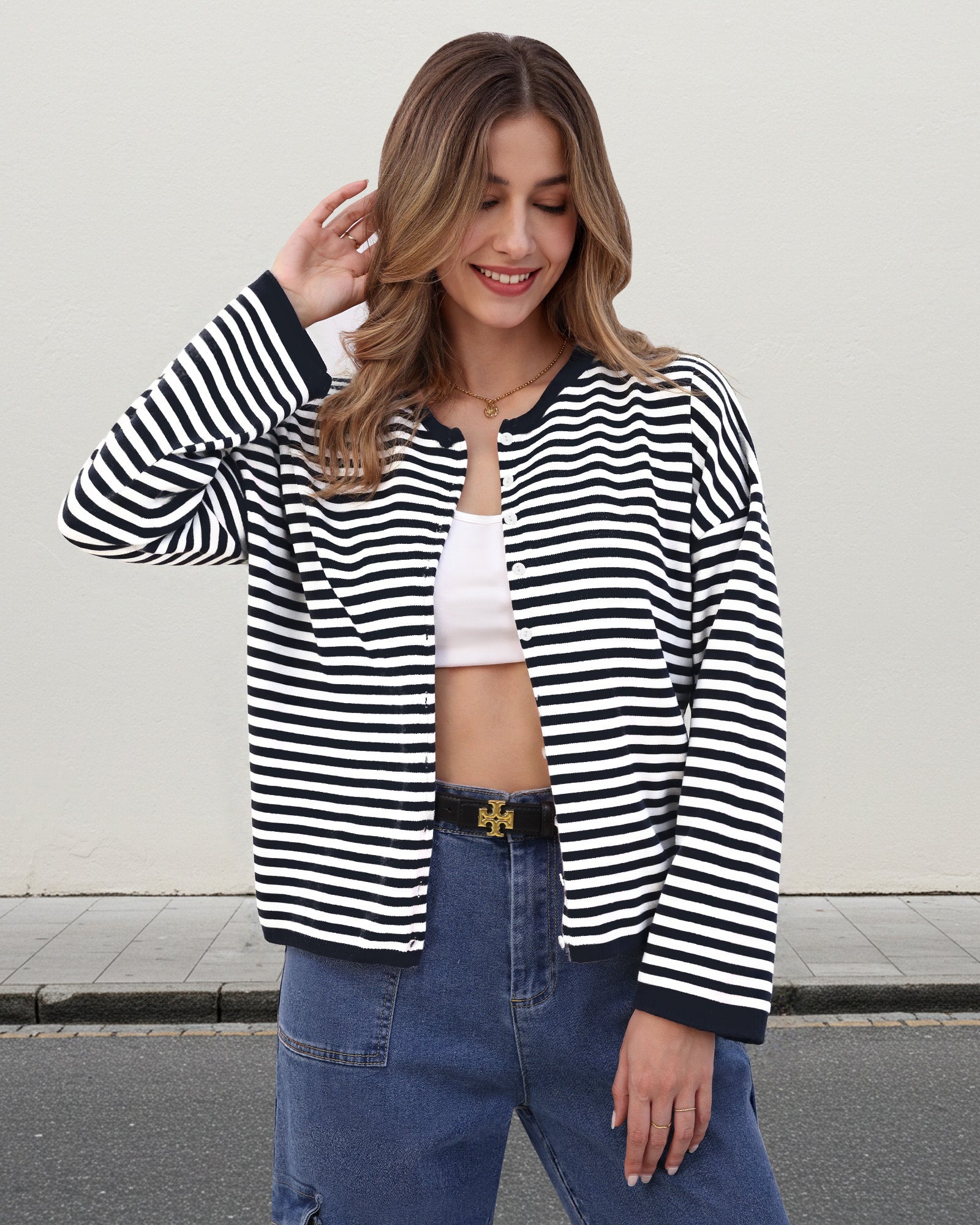 Coastal Stripe Knit Cardigan