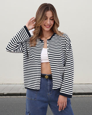 Coastal Stripe Knit Cardigan