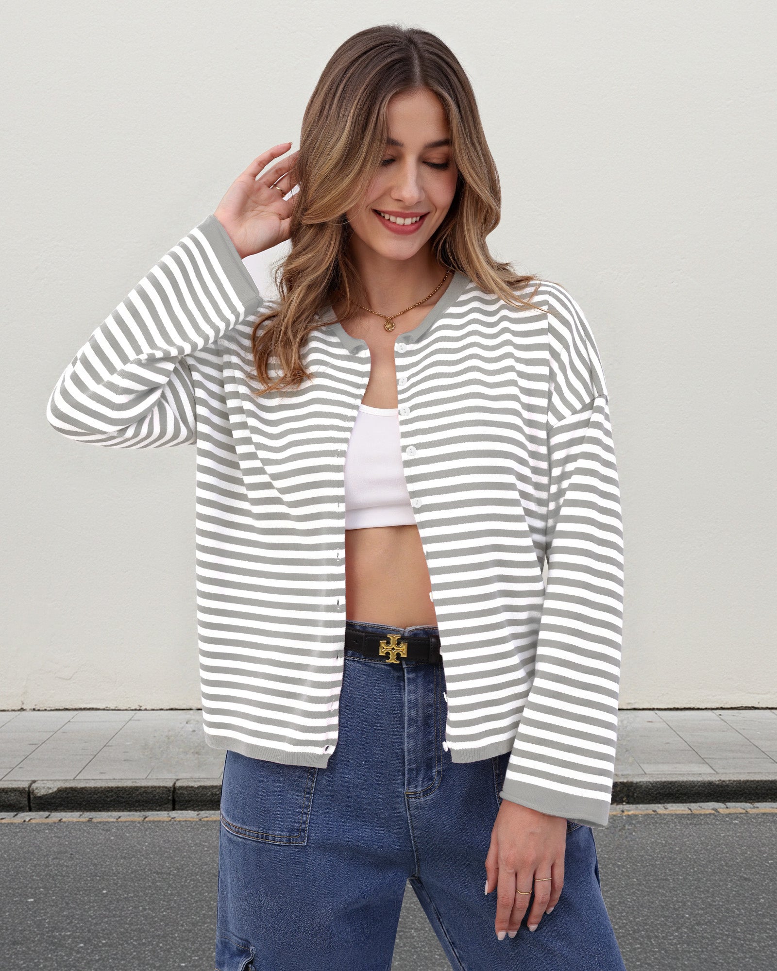 Coastal Stripe Knit Cardigan