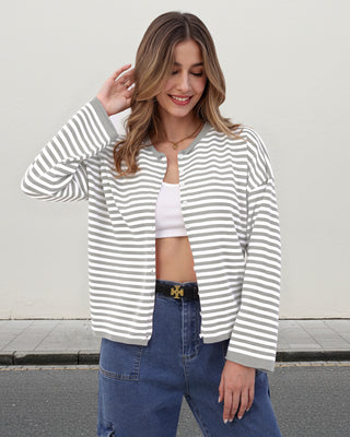 Coastal Stripe Knit Cardigan