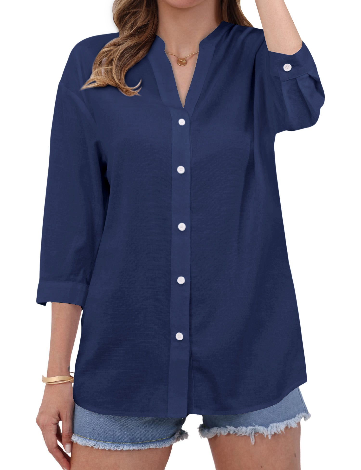 Aura V-Neck Breezy Cotton Top