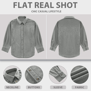 Corduroy Relaxed Button-Up Shirt