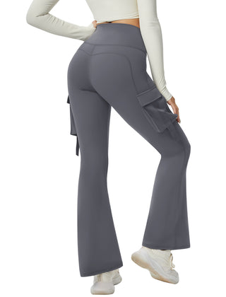 V Waist Cargo Flare Pants