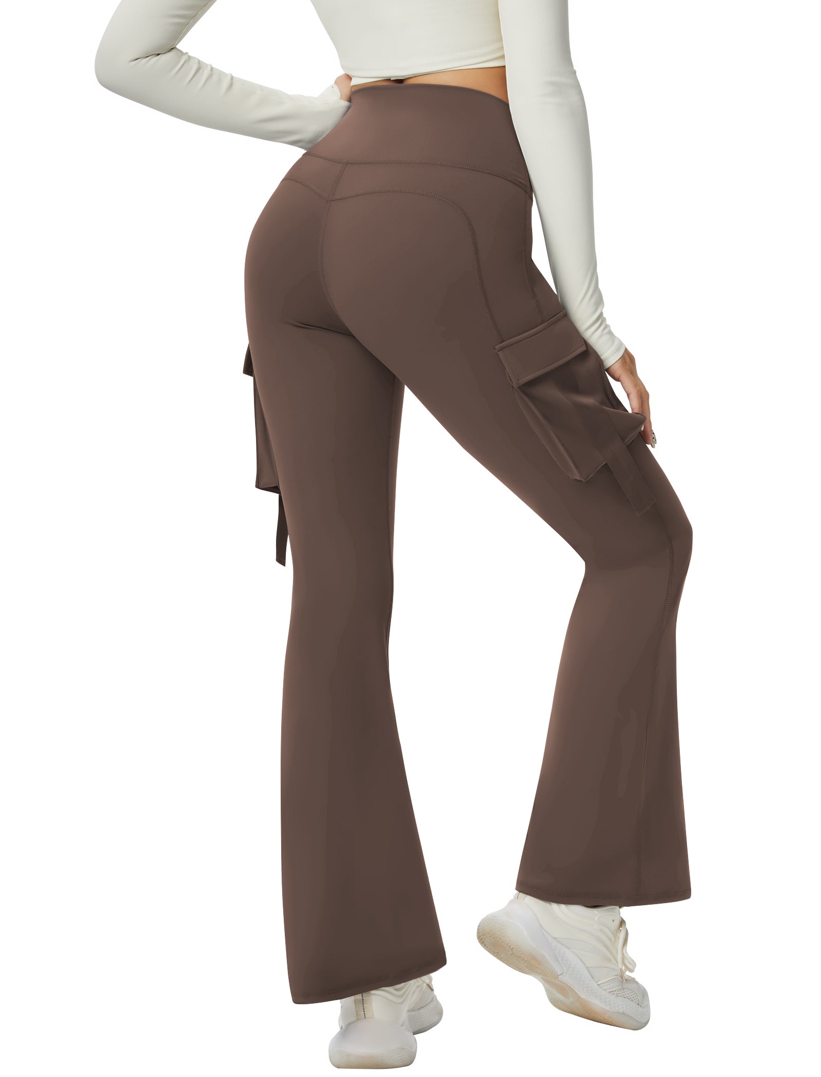 V Waist Cargo Flare Pants