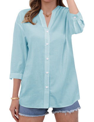 Aura V-Neck Breezy Cotton Top