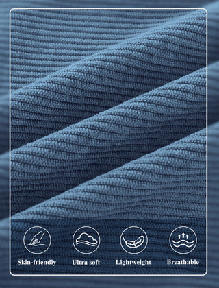 Retro Ribbed Button-Down Top