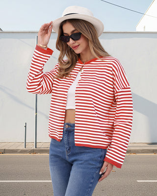 Coastal Stripe Knit Cardigan