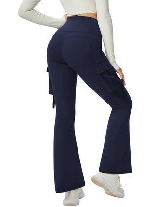 V Waist Cargo Flare Pants